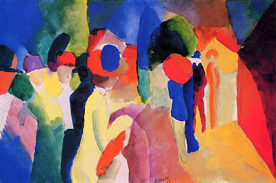 Woman with a Yellow Jacket August Macke